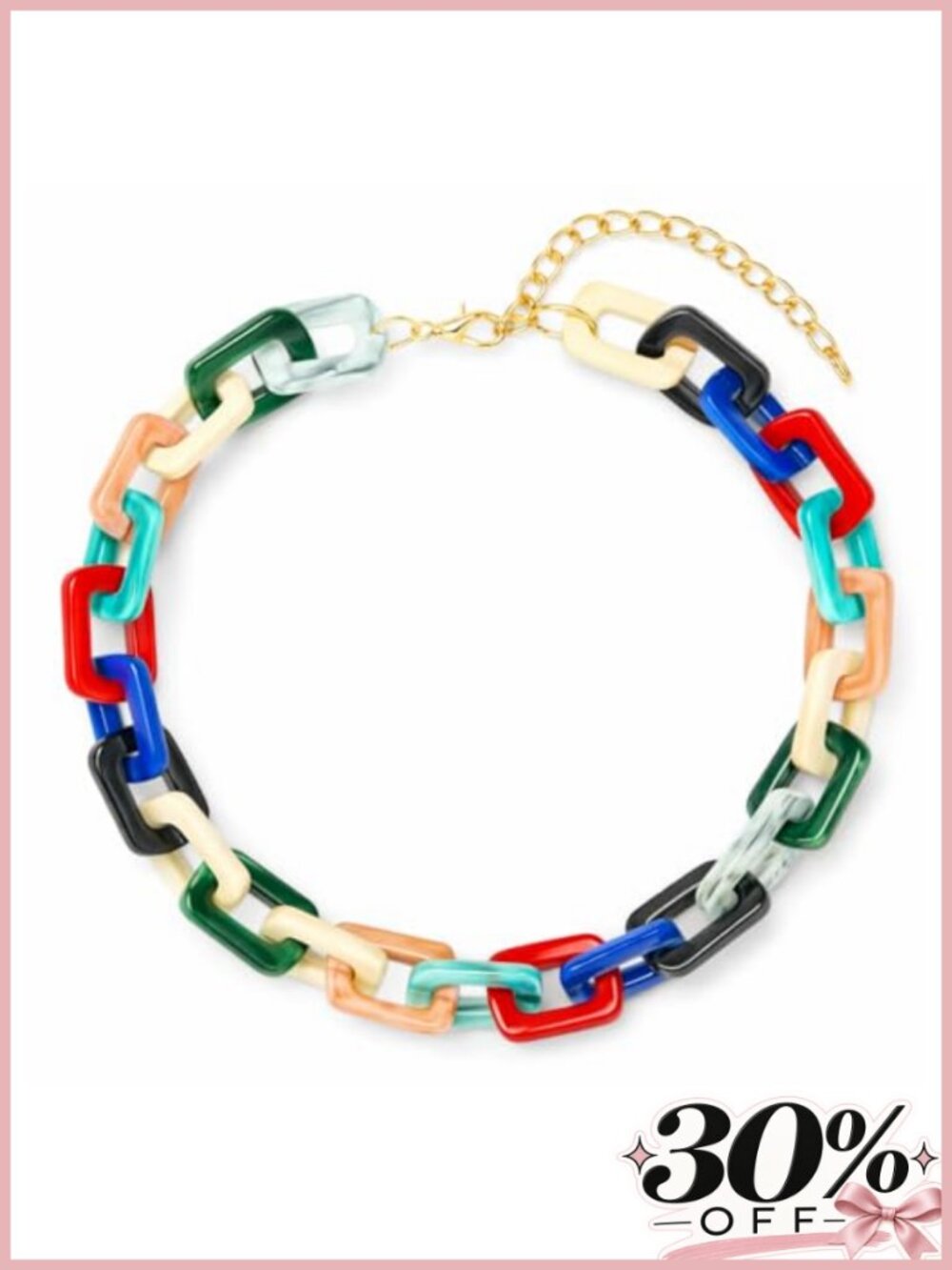 Chunky Acrylic Resin Chain Link Necklace for Women Lightweight Statement Jewelry